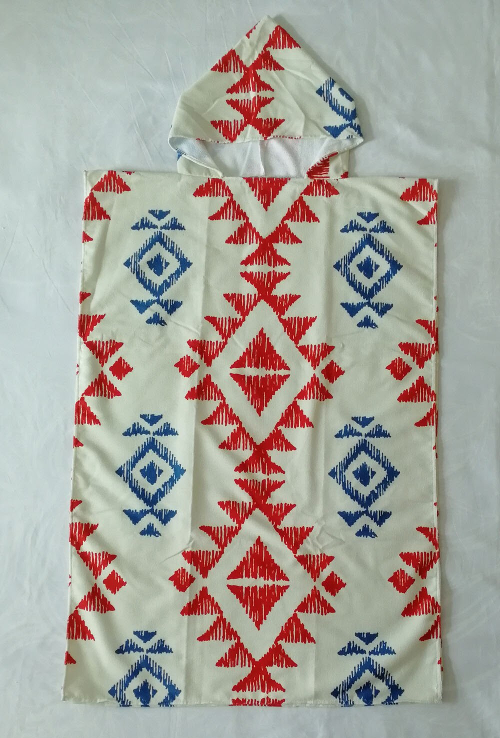 , triángulos geométricos aztecas, zigzag, diamantes, copos de nieve, Poncho grande para adulto, capucha, piscina, baño, toalla de playa