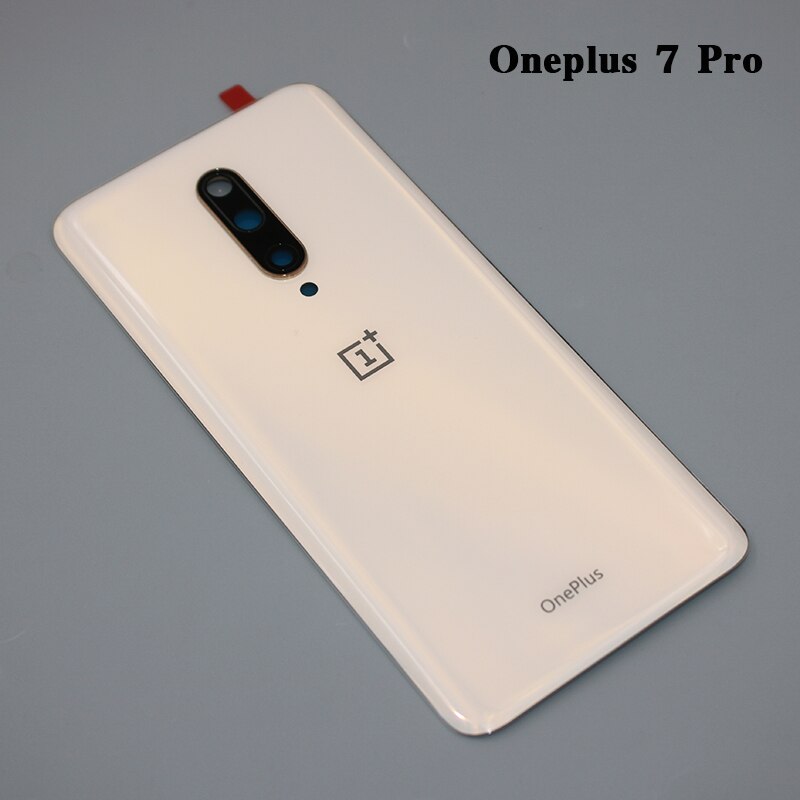 Oneplus – boîtier de batterie pour Oneplus 7 7T Pro 1 + 7T Pro, couvercle arrière en verre avec objectif d&#39;appareil photo et autocollant: 7 Pro Gold