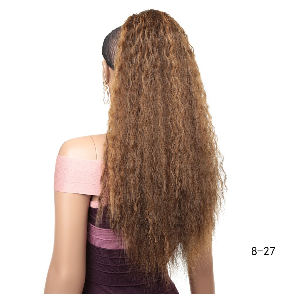 Extensions capillaires synthétiques, 24 pouces, postiche longue, crépue, lisse, queue-de-cheval avec Clip, postiche Afro pour femmes, Expo City: T1B/613