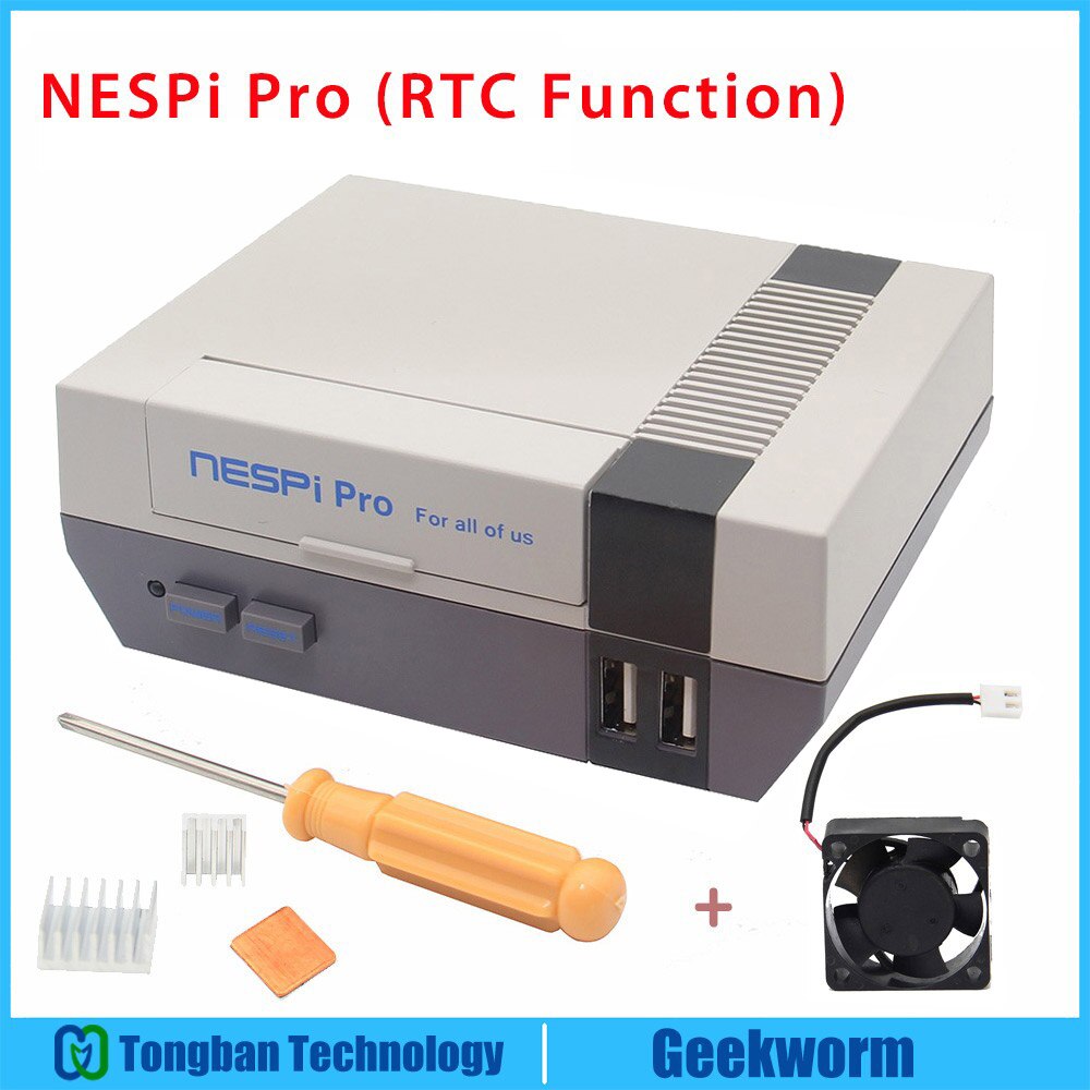 boîtier Raspberry Pi 3 B + (Plus) NESPi Pro avec Console de jeu Style RTC NES FS | boîtier pour Raspberry Pi 3 modèle B +, 3B: Bundle 2