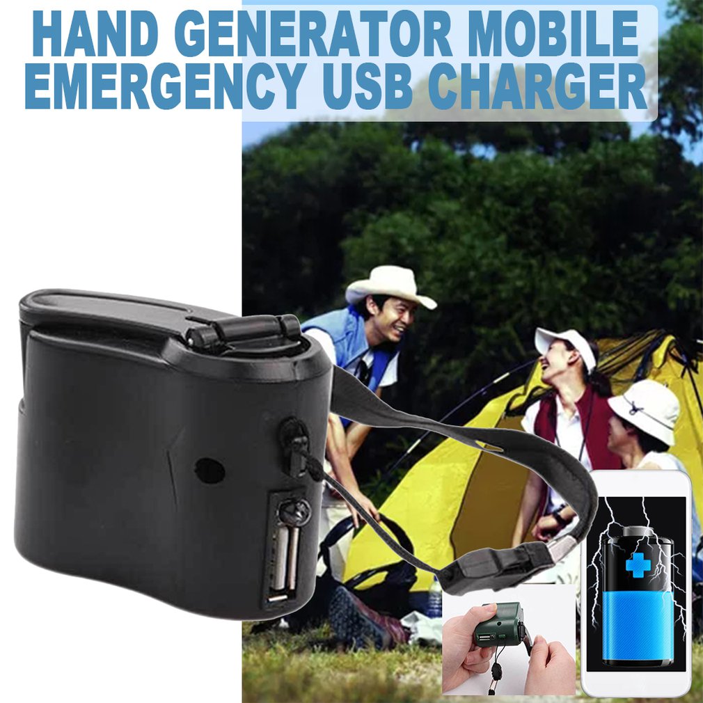 Universal USB Hand Charger Outdoor Travel Hand Crank Charging Powerbank Electric Generator Charge Mobile Phone Camera Dynamo