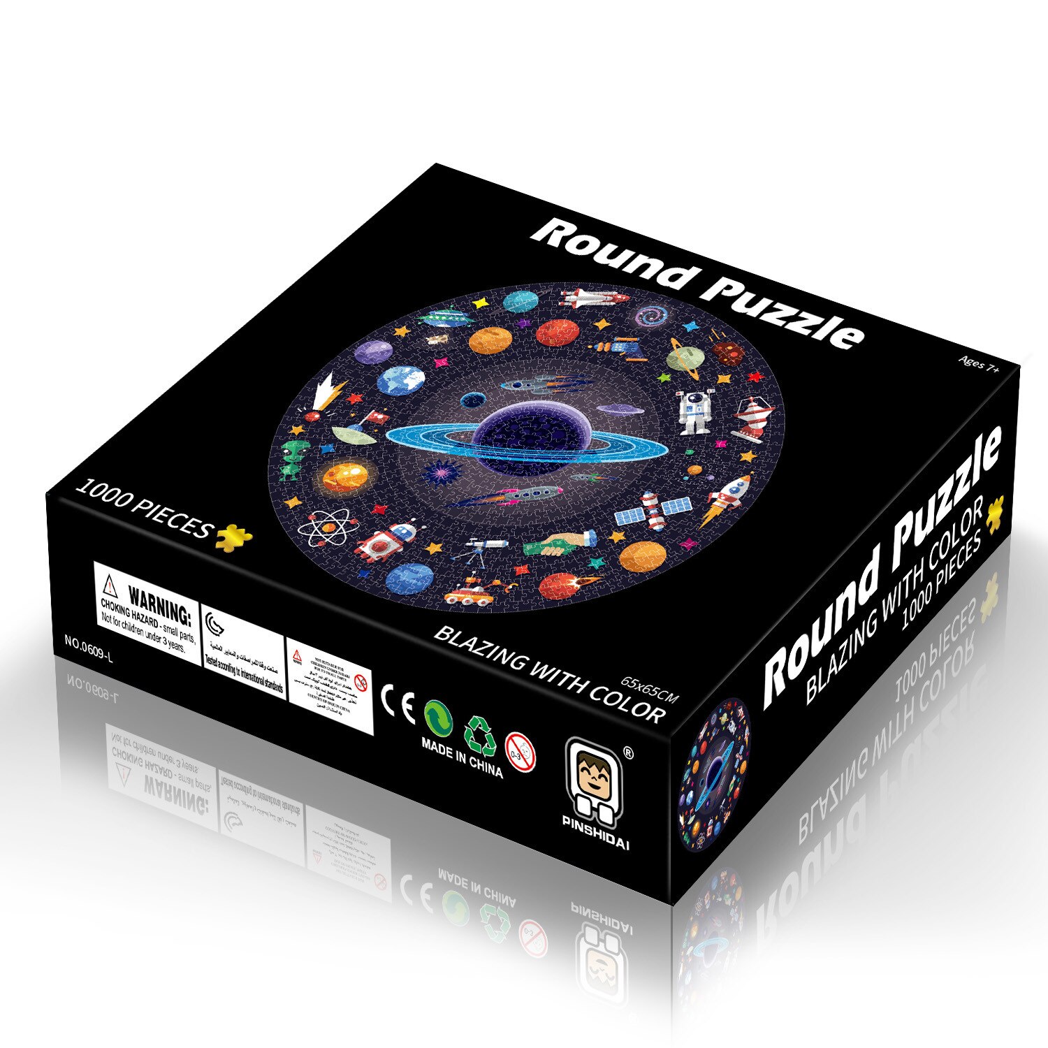 Puzzels 1000 Stuks Ronde Legpuzzels Regenboog Aarde Maan Palet Intellectuele Spel Voor Volwassenen En Kinderen Puzzel: space