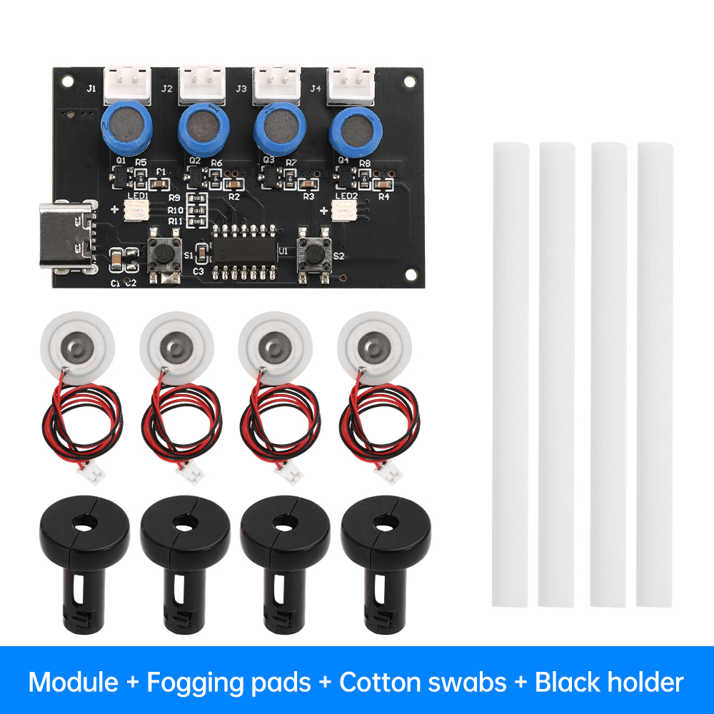 Humidifier Module DIY Kit Nebulizing Control Board Ultrasonic Nebulizer Mist Maker Driver Circuit Board 4 Fogger Atomization: Bundle2