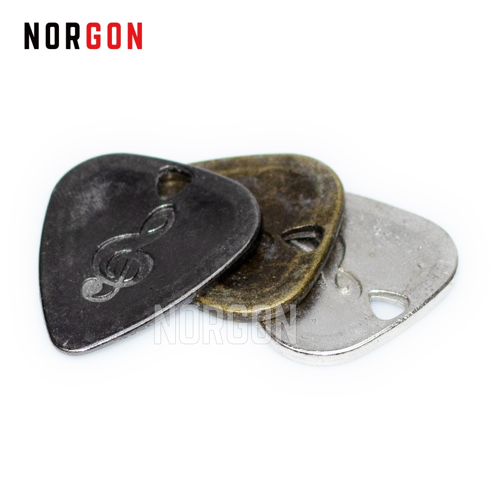 Norgon Metal Guitar Picks Durable Stainless Steel Thin Mediator Guitarra Acoustic Electric Guitar Bass Rock