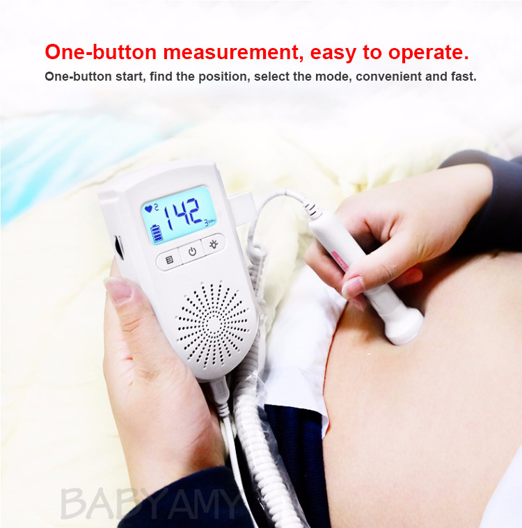 Draagbare Zwangere Ultrasone Foetale Doppler Prenatale Hartslagmeter Lcd Ultrasound Baby Doppler 3Mhz