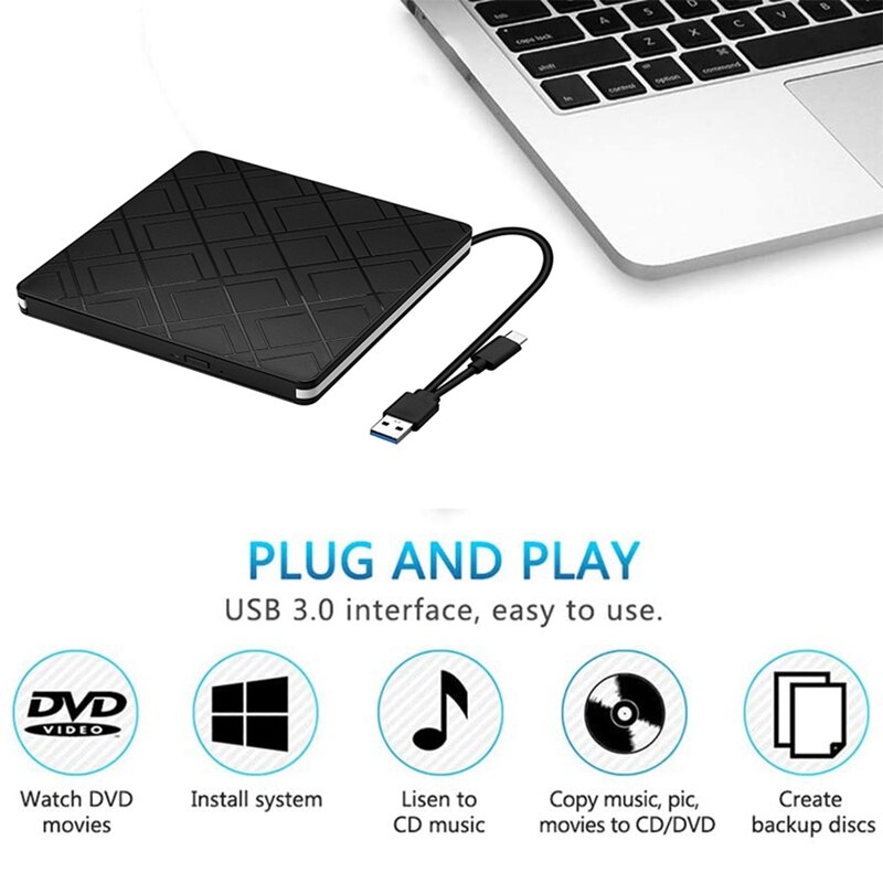 Winxp Cd Burner External CD DVD Drive USB 3.0 Type-C Dual Interfac... – Grandado