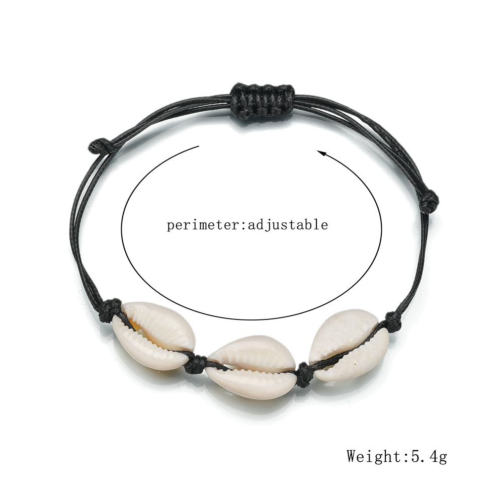 Mode Kleurrijke Kralen Enkelbandje Porceleinslak Shell Enkelbanden Voor Vrouwen Armband Op De Been Goud Zilver Kleur Boho Enkelbandje Voet sieraden: s156black