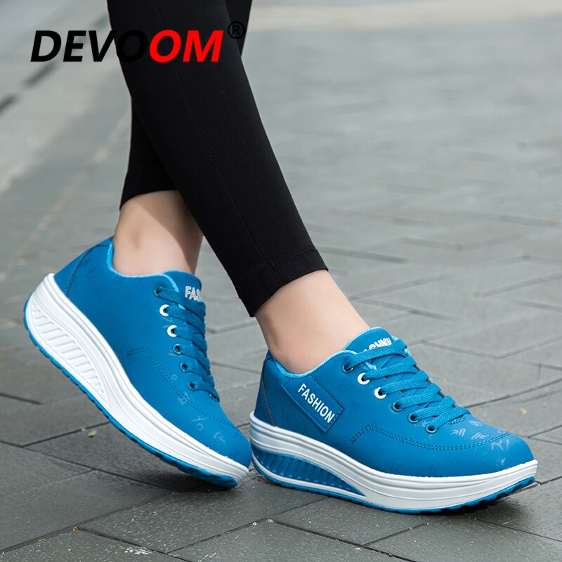 Autumn Swing Toning Shoes Women Height Increasing Fitness Shoes Ladies Lace Up Breathable Sport Slimming Shoes Sneakers Women 40