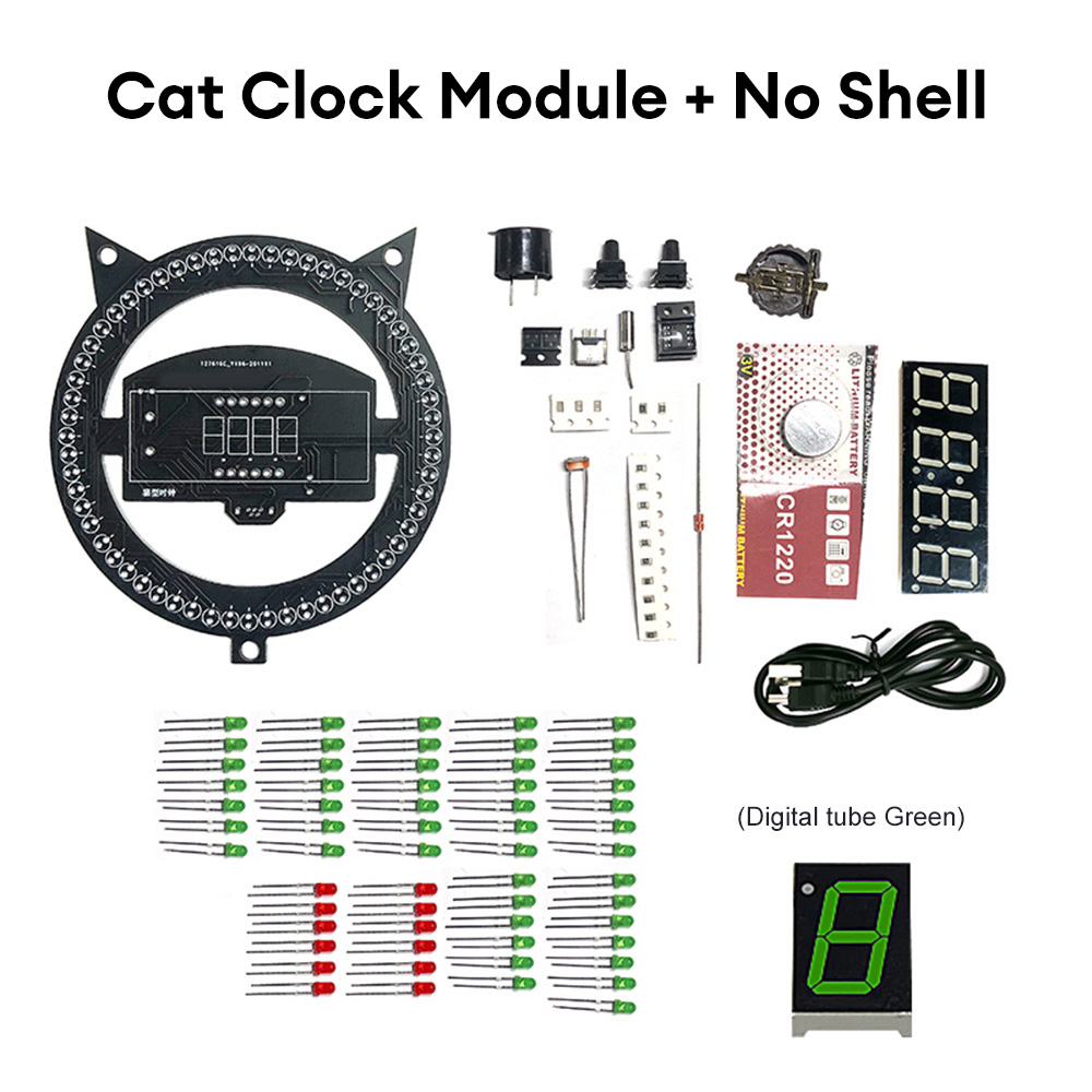 LED Fun Réveil DIY Électronique À Souder Kit Multi-fonction Horloge Lumière Contrôle Température Assemblée Kit De Soudage: Orange