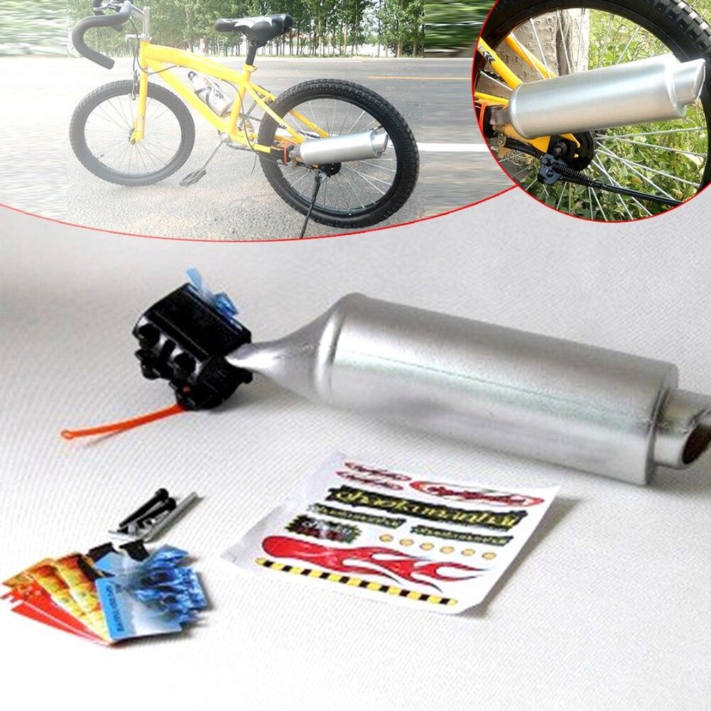 Bike Engine Turbo Sounds Motorcycle Installation Spoke Exhaust Pipe Bicycle System