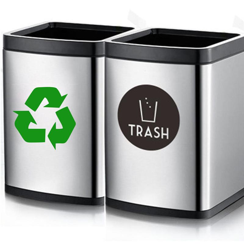4/5Pcs Recycle Stickers Trash Bin Labels Premium Self Adhesive Recyclable Sign Sticker for Home Kitchen Office (Green)