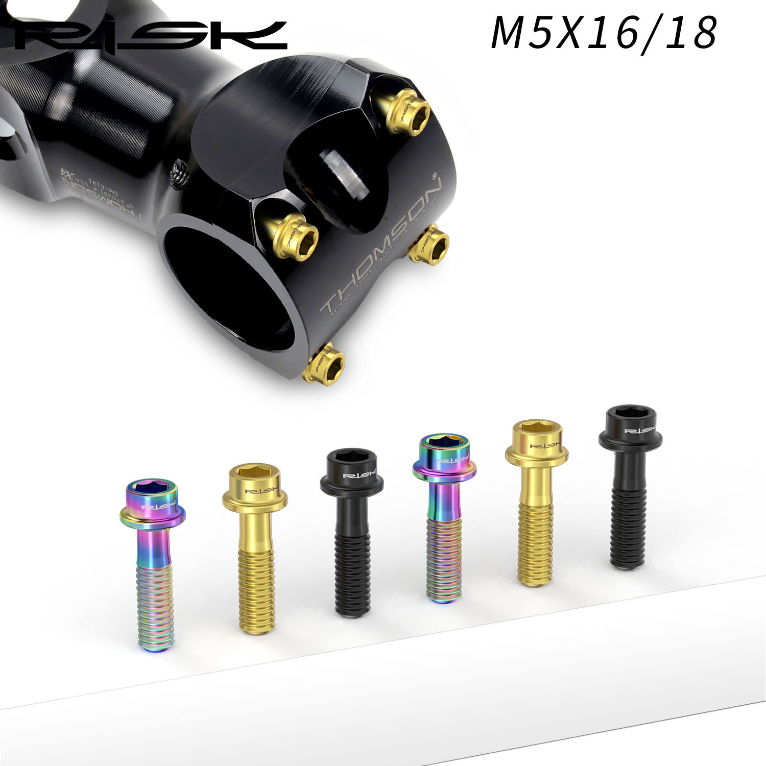 Risiko 6 Stück m5x16mm/m5x18mm Titan Spindel schrauben Schraube Fahrrad Fahrrad MTB Lenker ultraleichte Vorbau feste Schraube Fahrrad zubehör