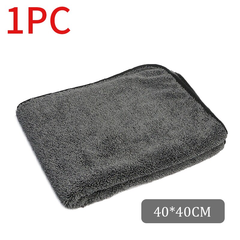 6pcs Microfiber Towels Car Washing Towel Microfiber 600GSM Auto Extra Soft Rag Car Care Cleaning Drying Cloth Grade: 40x40cm 1pc