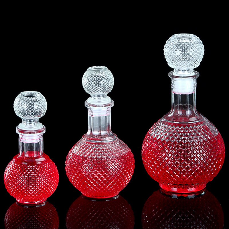 Home Bar Round Ball Shape Crystal Whiskey Wine Beer Drinking Glass Bottle Decanter Whiskey Liquor Carafe Water Jug Barware Tools