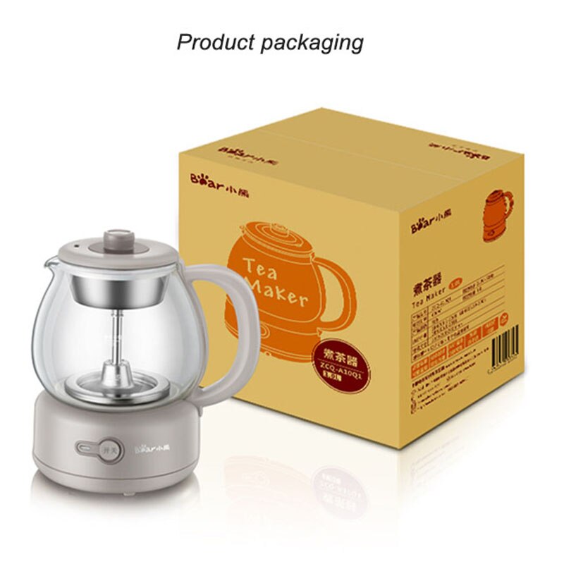 220v mini hälsopanna tjockt glas automatisk vattenkokare te vatten separation te cirkulerande värme te med filter 1l
