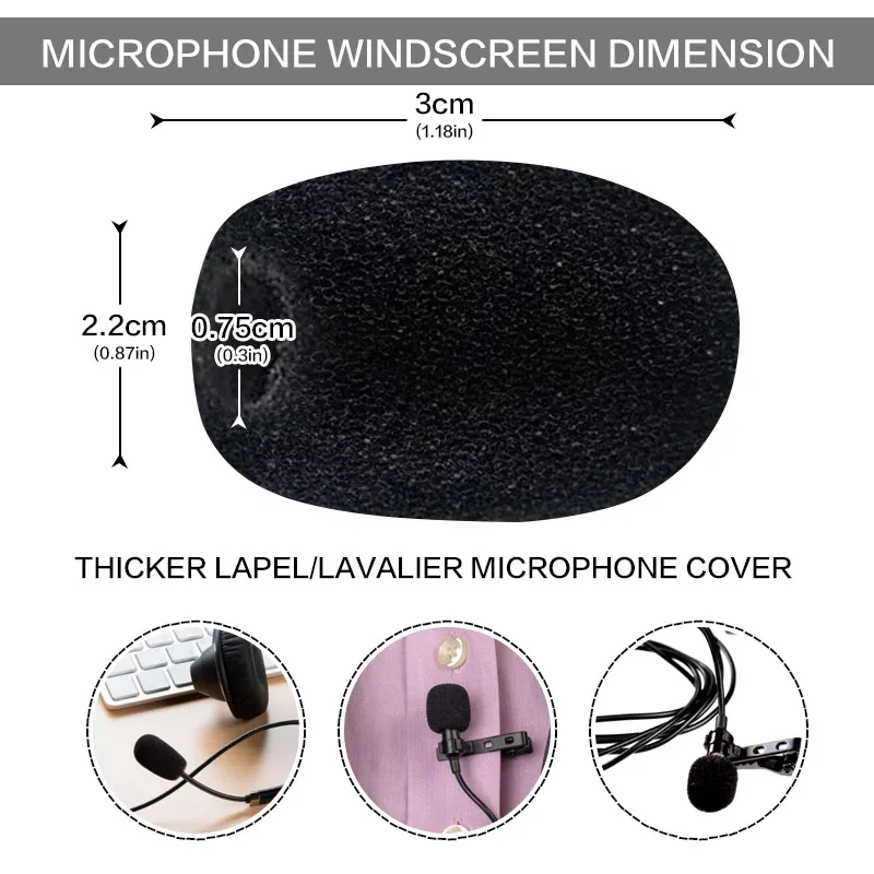 5-100PCS Microphone Replacement Foam Microphone Windscreen Headset Cover Telephone Headset Mic Cover Windshied Headset Foam