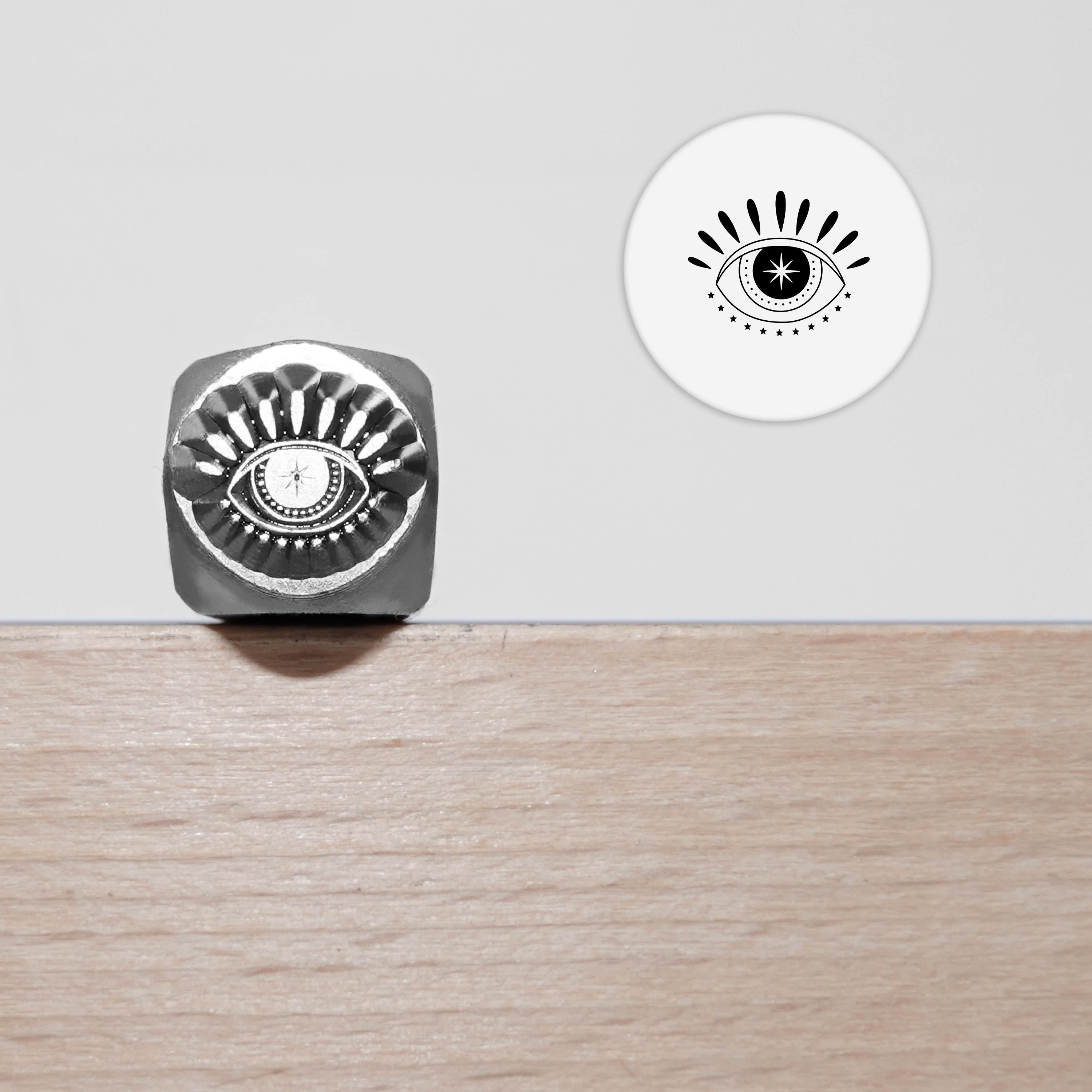 Metallprägung, Schmuckherstellungszubehör, mystische Ikonen, Metall-Stempel für Metall, Schmuck (8,5 mm): Weiß