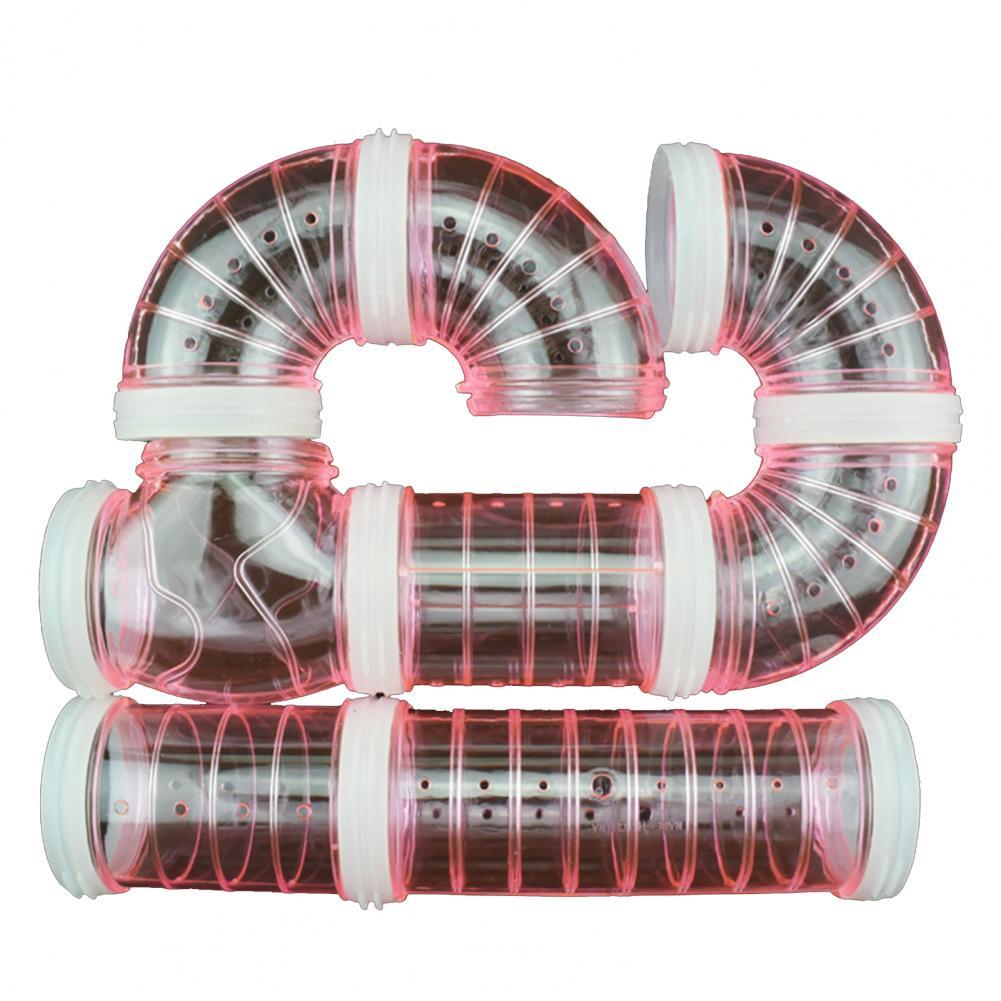 1 Set Mouse Tunnel Great Hamster Exercising Training Tube Toy 4 Colors Mouse Tube: Pink