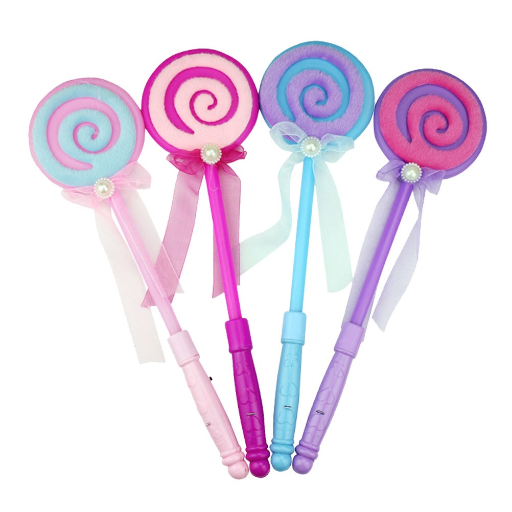 10pcs Kids LED Light-Up Lollipop Glow Sticks Toys Flashing Fairy Wand Sticks Birthday Party Supplies ( Color)