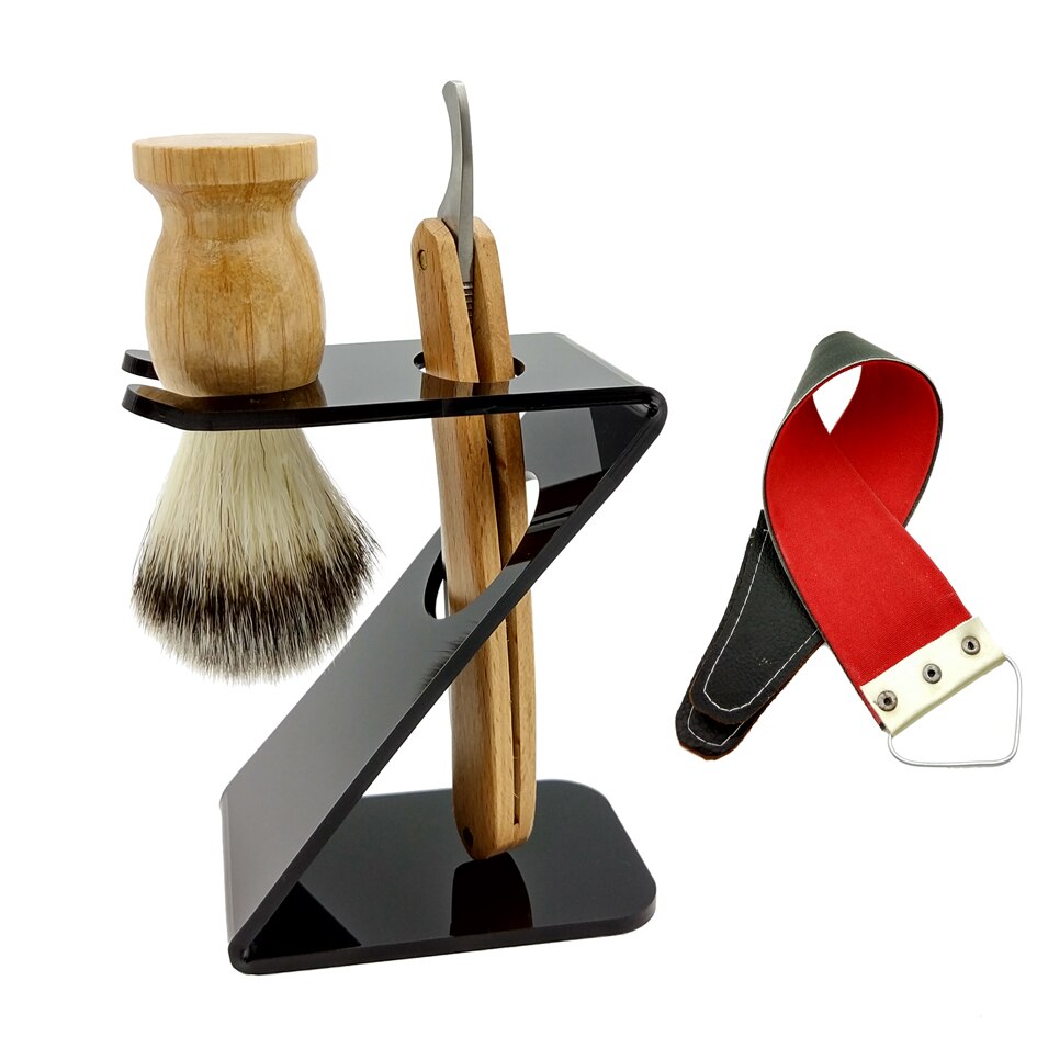 hand polished carbon steel barber shaving razor hair cutting knifes,wooden handleblade Men's razors tonsure