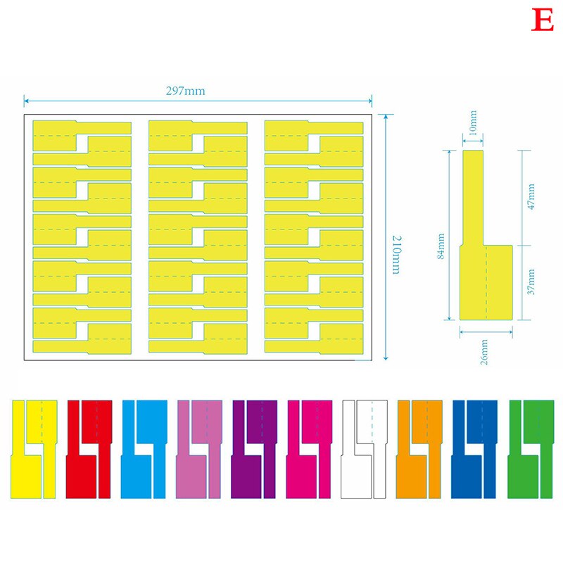 Etiquetas adhesivas para Cables de red A4, autoadhesivas e impermeables, coloridas, para organizar la identificación de Cables eléctricos: E