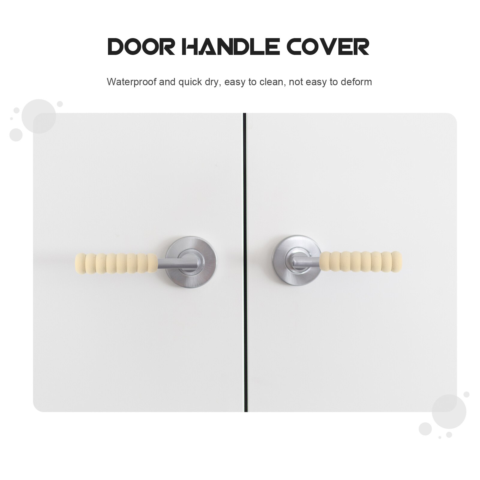 8Pcs Anti-static Door Handle Sleeve Home Doorknob Cover Chic Door Decor Beige