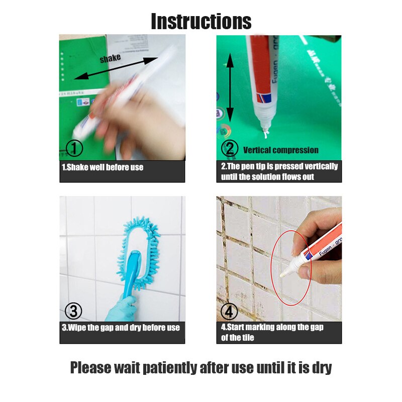 Tile Grout Coating Marker Wall Floor Ceramic Tiles Gaps Repair Pen FAS