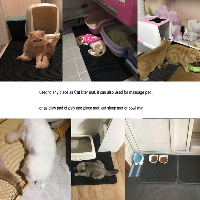 Cat Litter Mat Litter Pet Trapping Mat Double Layer Honeycomb Waterproof Litter Cat Uineproof Trapper Mat For Cat Litter Boxes