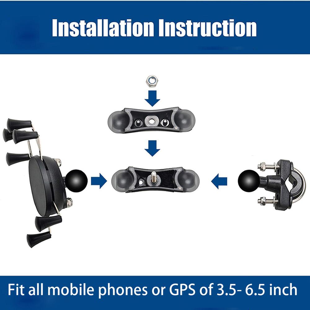 Support pour téléphone de guidon de moto 3.5-6.5 pouces support de téléphone portable pour Harley Electra Glide Softail Road King
