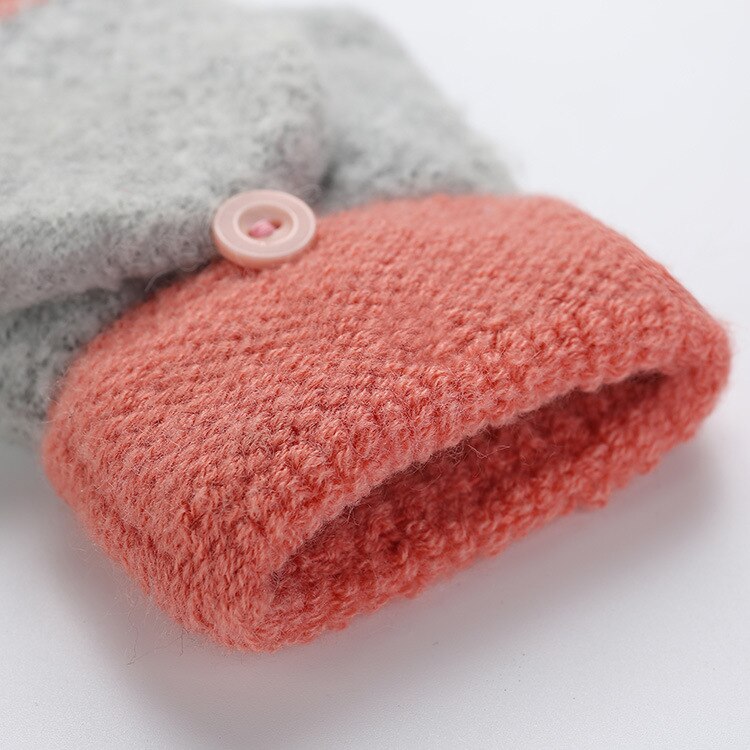 gestrickte kippen Handschuhe Winter Handschuhe Warme Wolle kippen oben Handschuhe Beflockung Warme Gestrickte halb-Finger Handschuhe für Gril und Frauen