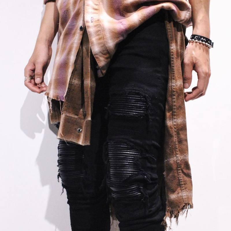 Denim concepteur trou jean déchiré pour hommes taille 28-38 40 automne hiver Plus velours HIP HOP Punk Streetwear