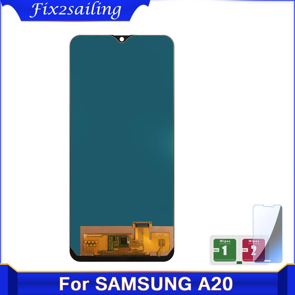 Voor Samsung Galaxy A20 A205 SM-A205F Display Touch Screen Digitizer Vergadering Voor SAMSUNG A20 A205 A205F LCD met frame
