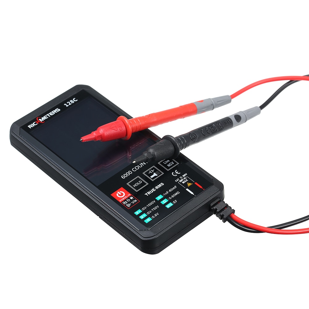 Digital Multimeter 6000 Counts True-RMS Auto Ranging AC/DC Voltage Temperature Measuring Flash Light Backlight Large Screen