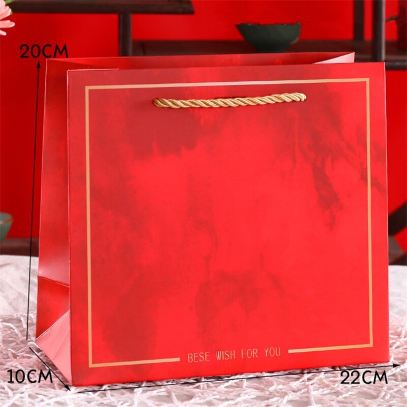 1 Pcs Snoep Pakket Bruiloft Papier Verpakking Dozen Valentijnsdag Party Grote Zak Snoep Opslag tas: Red M