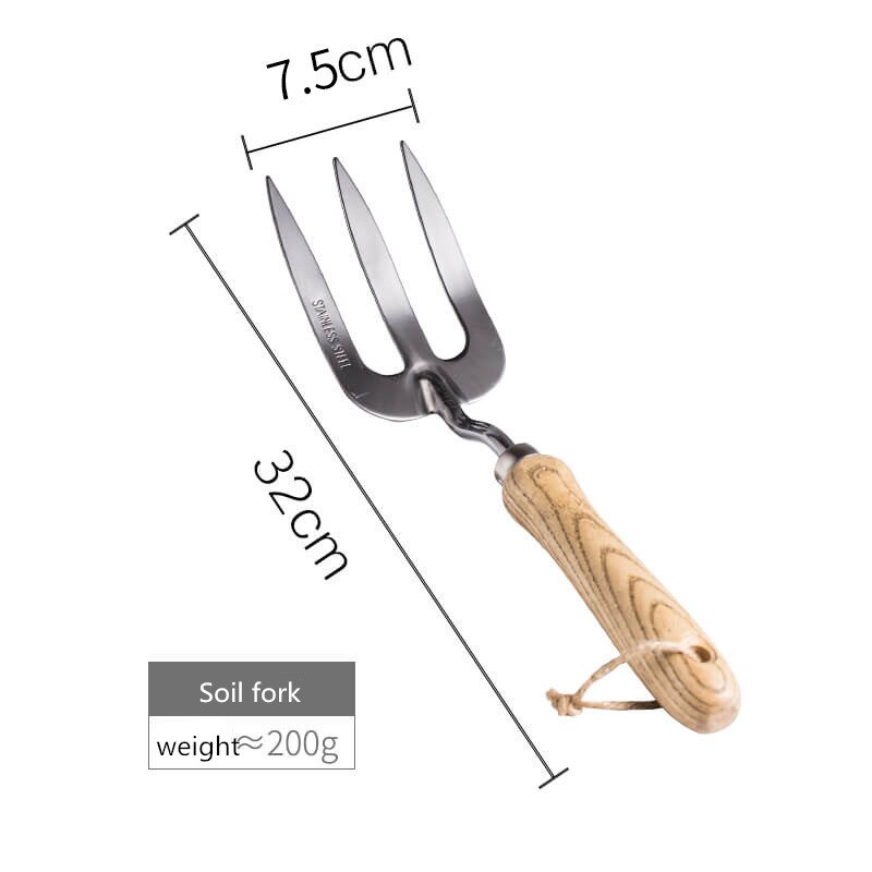 Stainless steel gardening tools planting shovel set planting garden supplies: Soil fork