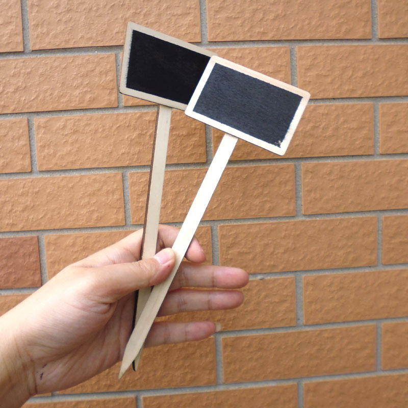 20pcs Rectangle Blackboard Wooden Price Display DIY Message Stand Chalkboard Writing Boards Bulletin blackboards 7.4x24.5cm