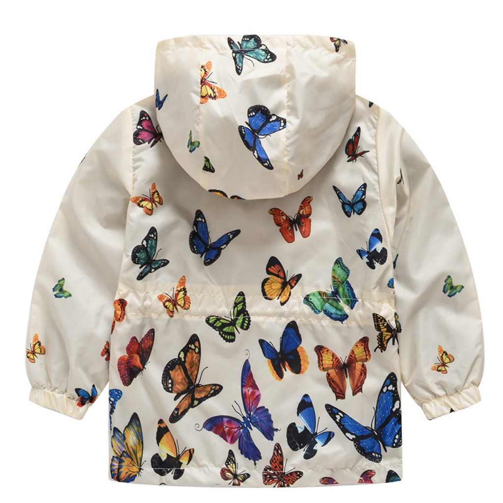 Enfants manteau bébé filles hiver manteaux garçons coupe-vent Outwear papillon à capuche fermeture éclair coupe-vent vêtements d'extérieur #1018