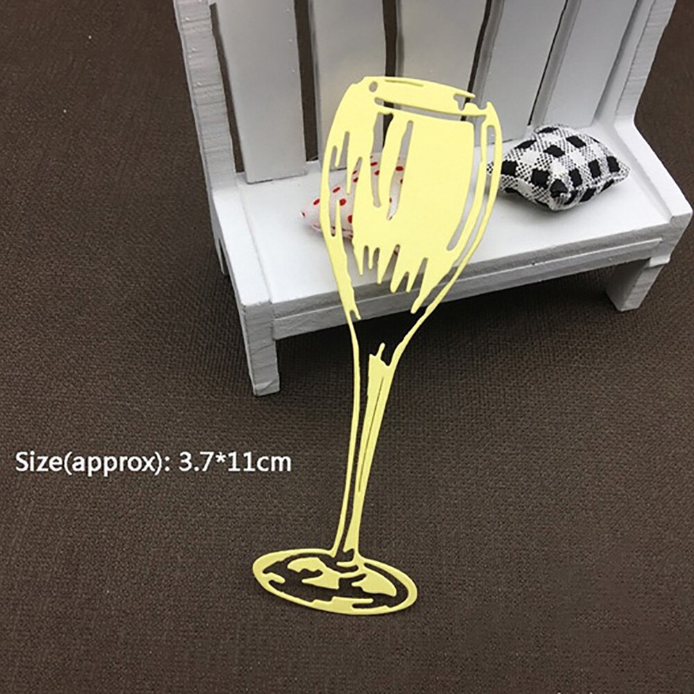 1 Set of Durable Wine Glass Metal Cutting Dies DIY Scrapbooking Embossing Paper Cards Stencil