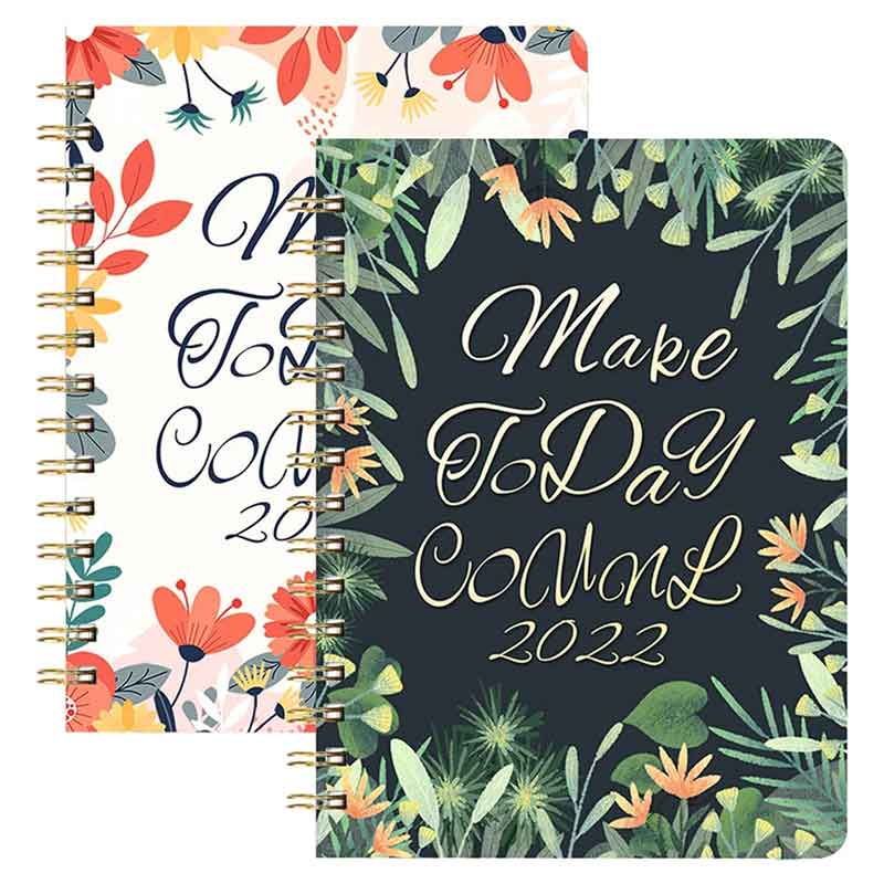 2022 Academic Year Planner A5 Notebook Daily Weekly Monthly Yearly Agenda Schedule Golden Coil Notebook Office Supplies