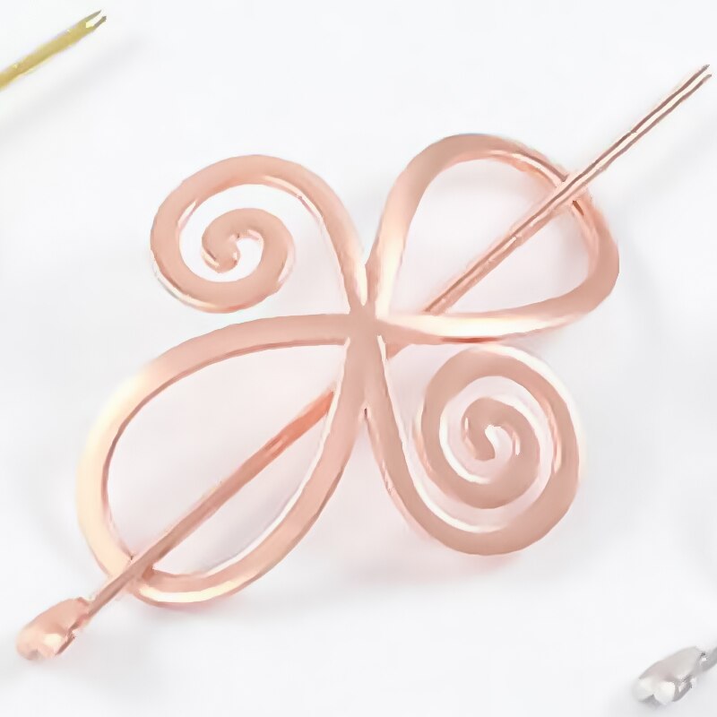 Original Alloy Round Top Hairpin Bun Cage Minimalist Bun Holder Cage Hair Stick Girl Hair Accessories Hair Jewelry: FQ044-6-R