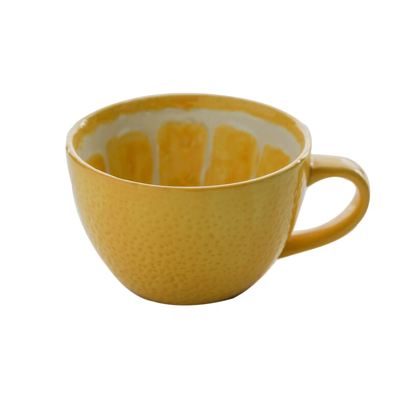 Happy Ceramic Orange Lemon Mug Cup Fruit Water Juice Coffee Mug Milk Cup Kitchen Tool for Kid: Default Title