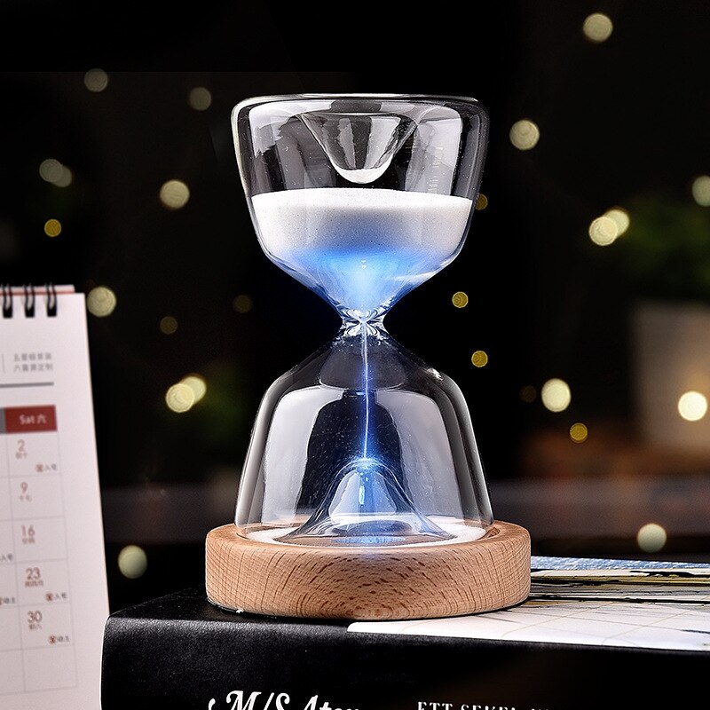 Glass hourglass timer luminous remote control 15 minutes night market display hourglass hourglass timer hourglass