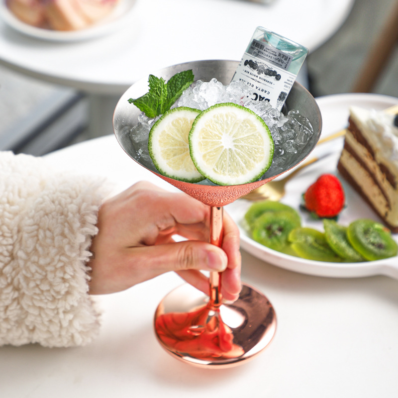 180ml Stainless Steel Wine Glass Cocktail Goblet Red Wine Martini Metal Wine Glass Champagne Cup For Bar Restaurant