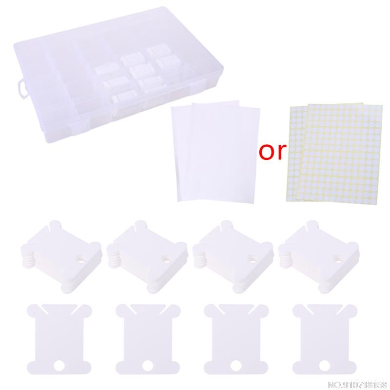 10pcs Embroidery Floss Thread Bobbins Plastic Cross Stitch Spool Storage Board Card Organizer Holder A22 21: 16