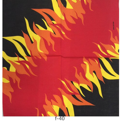 Los hombres chico mujeres Hip Hop Pañuelo cuadrado pañuelo de llamas de fuego imprimir pañuelos de bandana diadema cuello muñeca de banda Headtie Pañuelo cuadrado: f-40