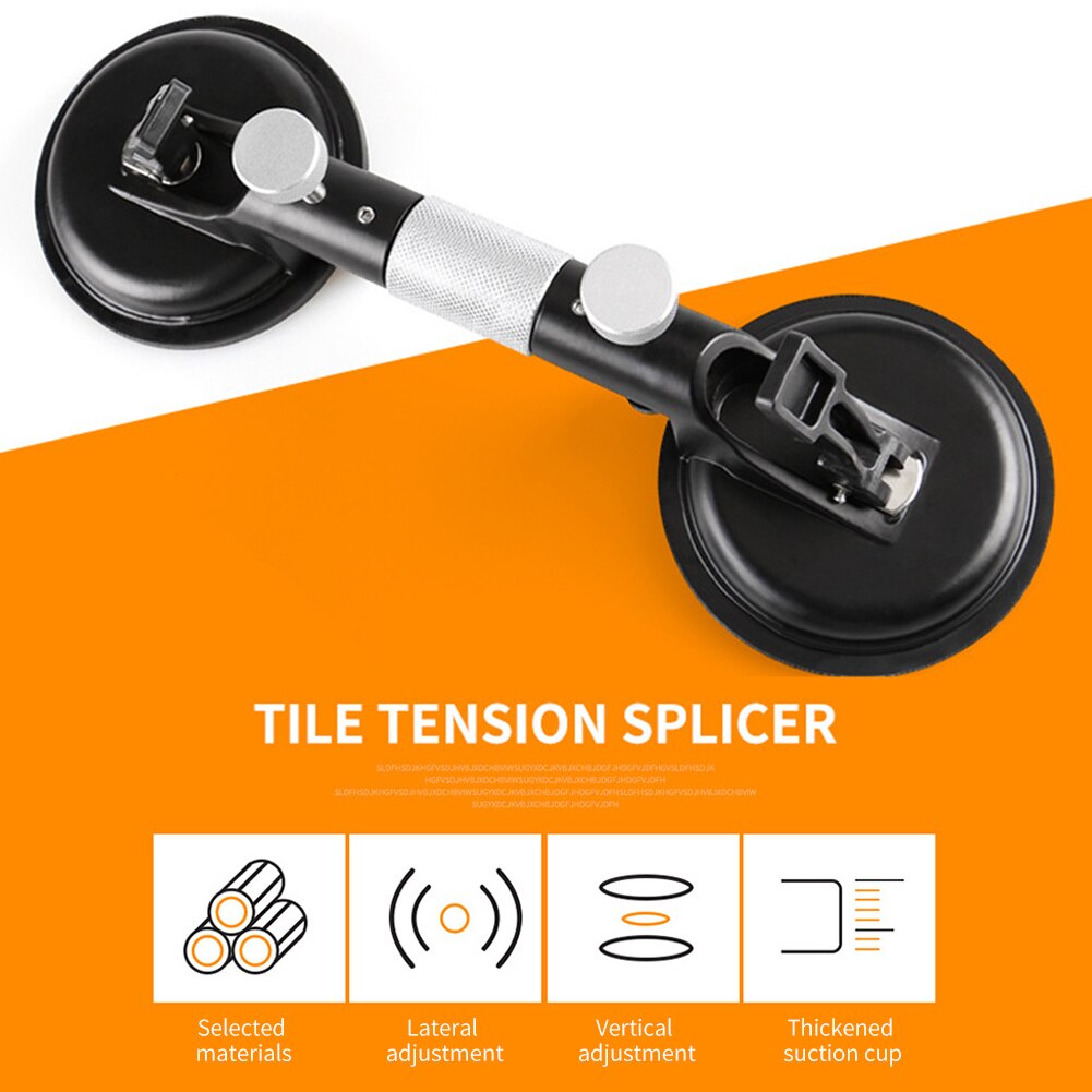 Double Handle Heavy Duty Tiles Mirror Home Hand Tools Suction Cup Puller Portable Easy Use For Moving Glass Lifter: Black