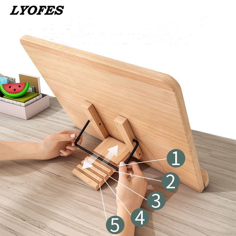 Mesa de lectura ajustable para el hogar, soporte de libros para sala de estudio, liofes, soporte de libros de cocina, páginas, sujetalibros fijo de cocina, estante de madera