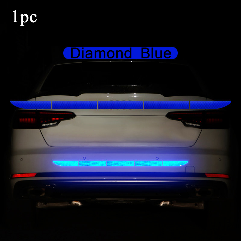 4 kleuren Auto Reflecterende Waarschuwing Sticker Nano Tape Strip Auto Kofferbak Reflecterende Waarschuwing Sticker Strip Bescherm Rijden Veiligheid Decor: Reflective Sticker B