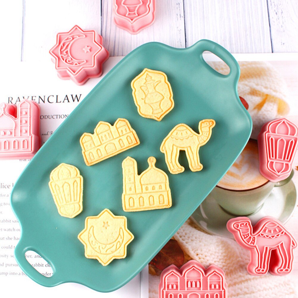 1 Set/6Pcs Diy Koekjes Mallen Prop Ramadan Cookie Bakken Tools Bakken Mallen