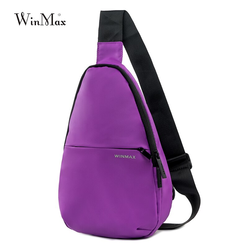 Black Casual Sling Borst Tas voor Mannen Vrouwen Een Enkele Schouder Korte Reis reistas Anti Diefstal Handsfree crossbody tas: Paars